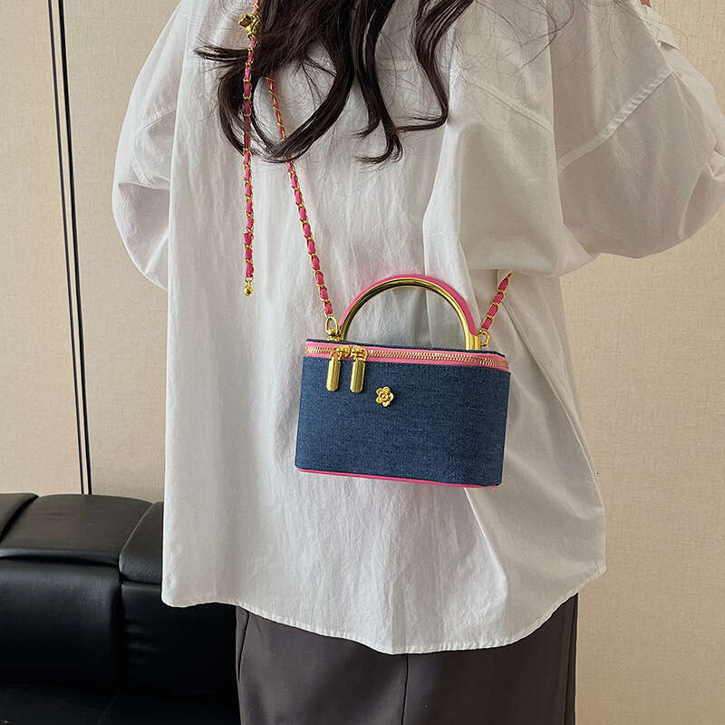 Bags Fashion Trend Versatile Handbag for Women 2025 Spring Summer Casual Denim Texture Chain Shoulder Designer Crossbody Bag