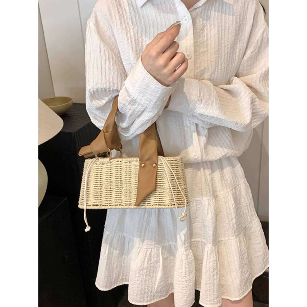 Designer Bag Tote Bag Shoulder Bag Mini Niche Design Handheld Straw For Women New Box Summer Handbag Versatile Simple Small Square Bag