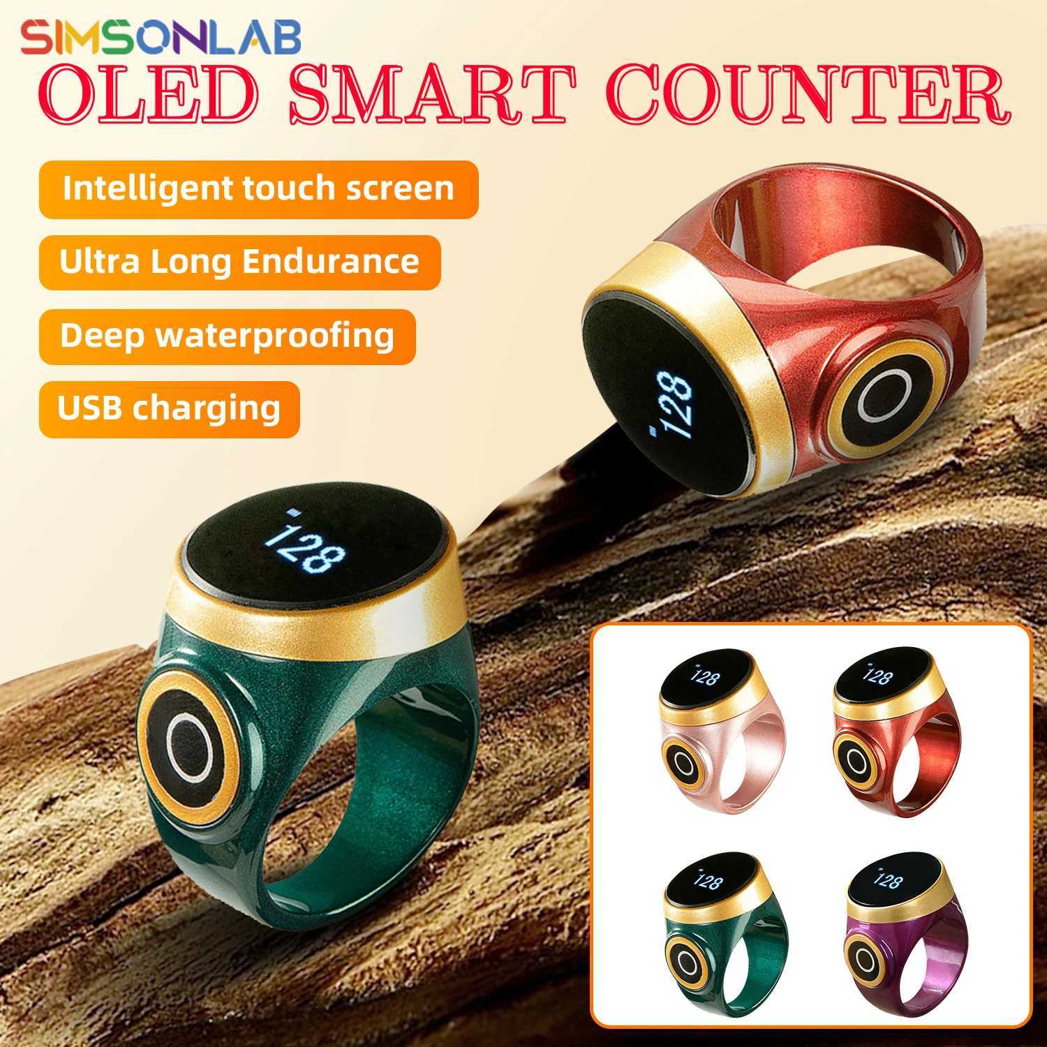 New Smart Ring Tasbih Touch Prayer Counter Adjustable Size Muslim OLED HD Automatic Lock Screen Waterproof Charging Port For Men W250819