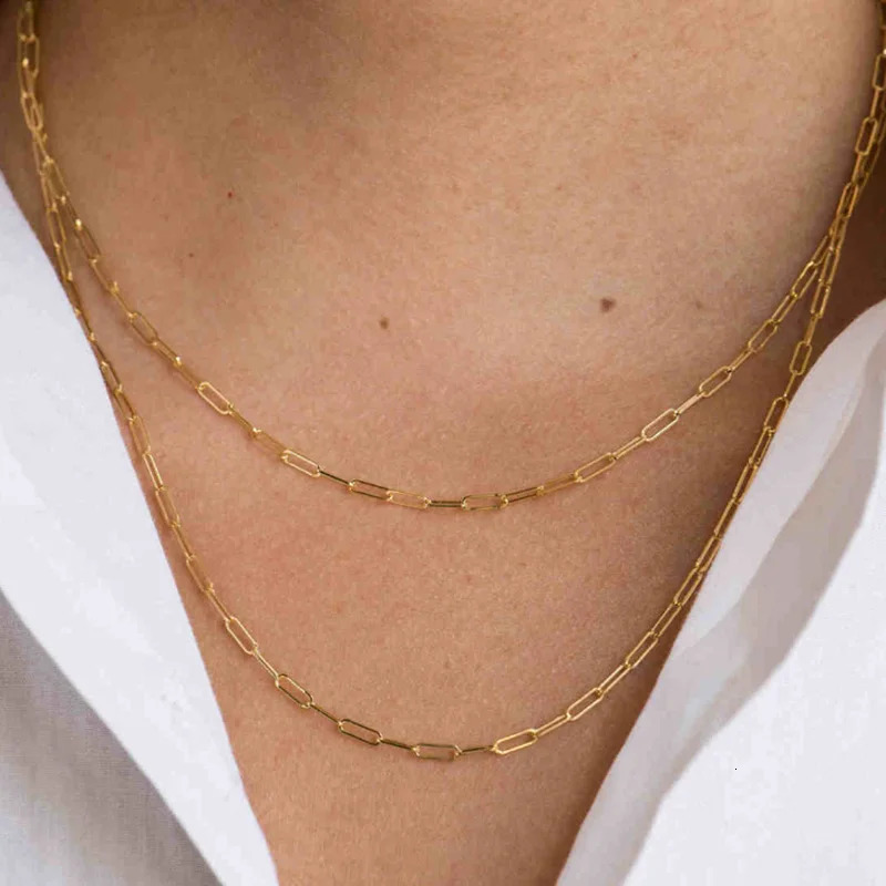 14K Gold Filled Necklace Handmade Gold Choker Boho Chain Collier Femme Kolye Collares Women Jewelry Necklace for Women 250815