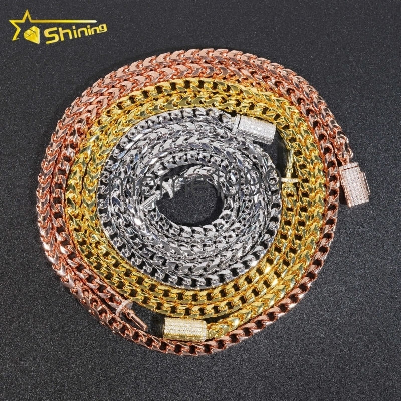 New Design Hip Hop Link Chain 925 Silver Gold Plated Moissanite Cuban Link Chain VVS Moissanite Cuban Bracelet