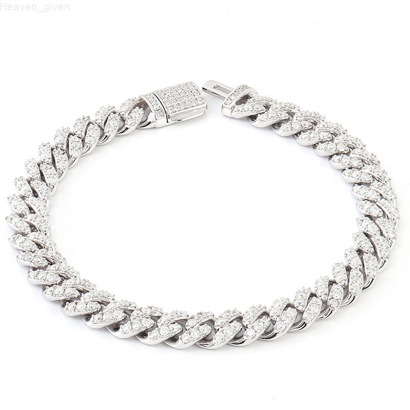 Hip Hop 925 Sterling Silver Moissanite 14mm Iced Out Chunky Miami Cuban Link Chain for Men Jewelry