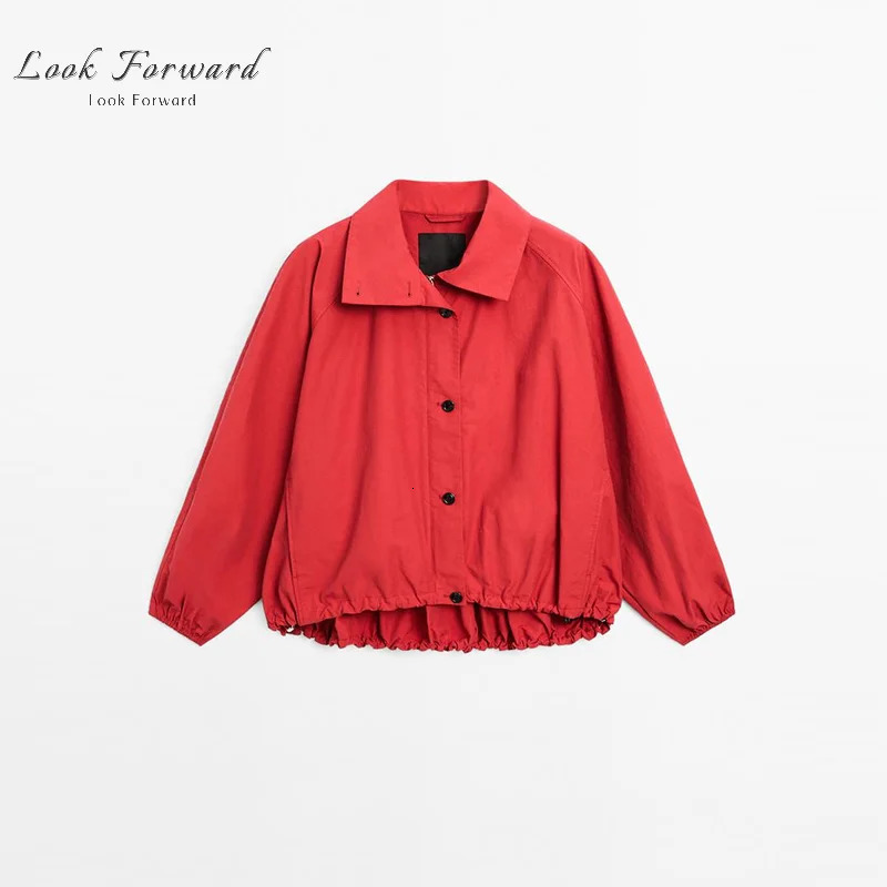 Vintage Drawstring Button Jackets Women Fashion Solid Long Sleeves Stand Collar Zipper Coats Autumn Lady Streetwear 250815