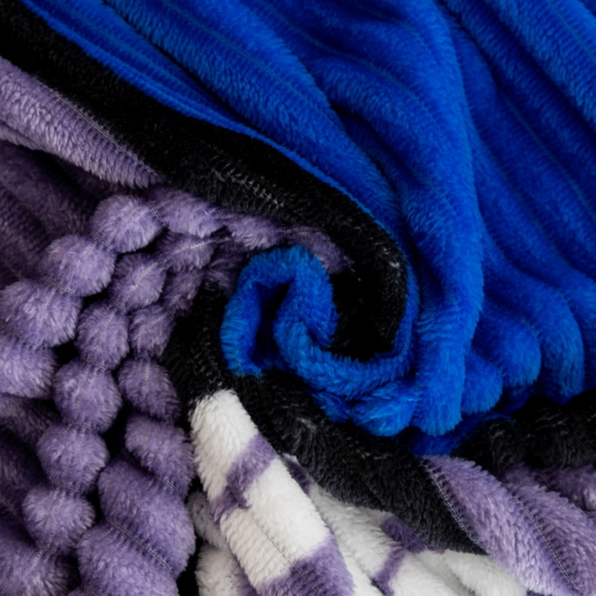 (Total) Chaotong Velvet 2024 New Striped Flannel Printed Checkered Blanket