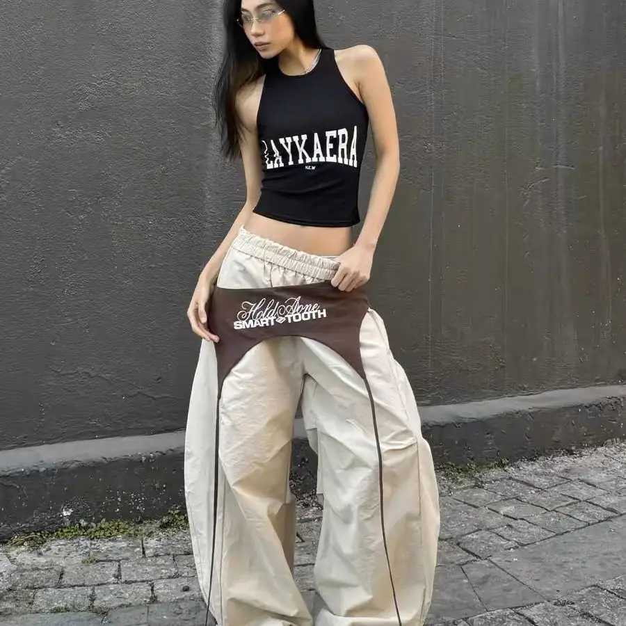 American Retro Design Wide Leg Pant Curved Knife Versatile Loose Street Hip Hop Dance Pant Loose Comfortable Cargo Trouser W250819