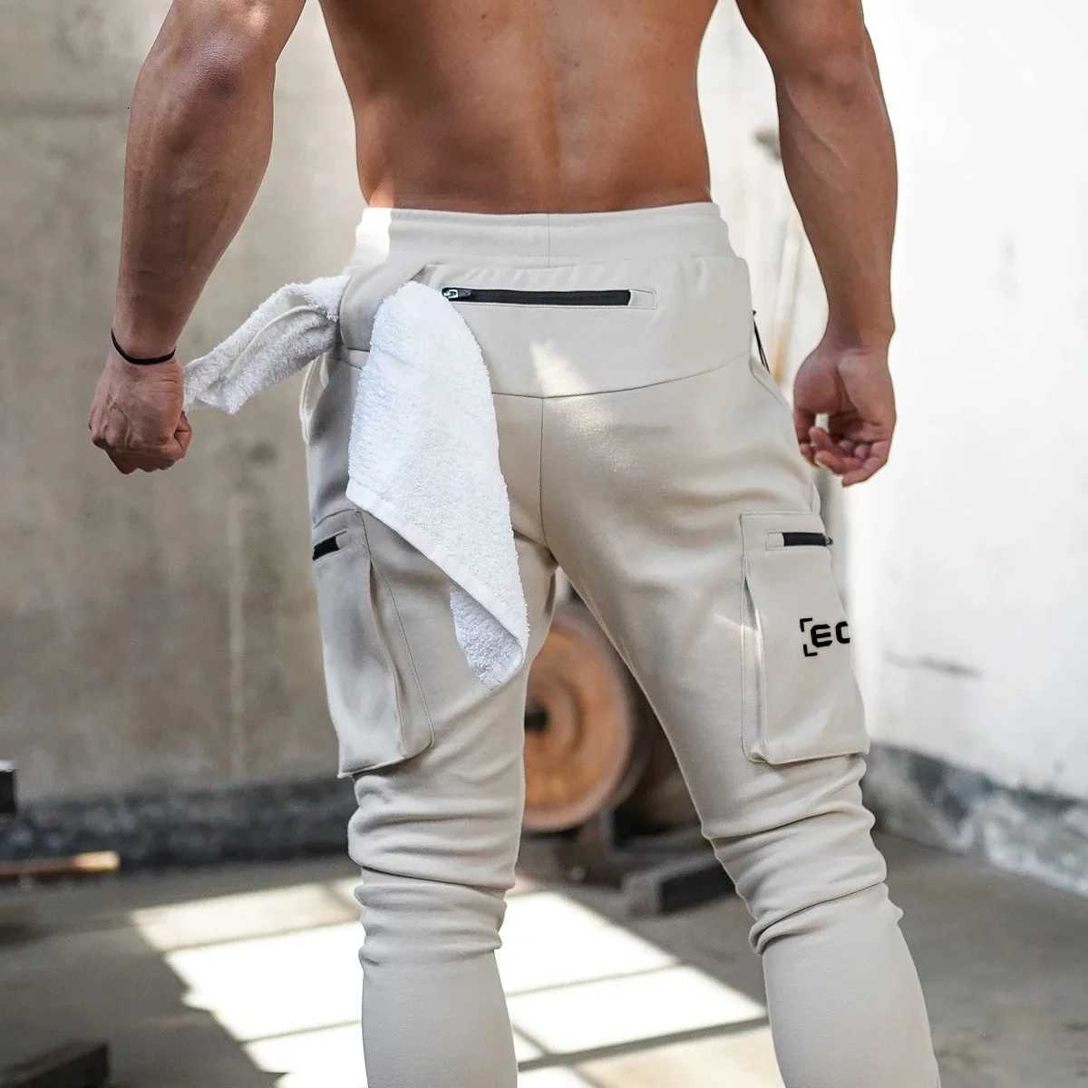 2024 Spring and Autumn New American Sports Mens Solid Color Overalls Outdoor Leisure Fitness Running Training Pants Clothing W250819