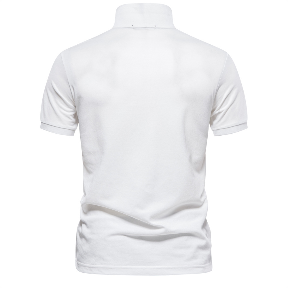 Designer Men's Polo Shirt 70% Cotton Deer Embroidery Tee Solid Color Collared Short-Sleeve Top European Sizes: S - 2XL