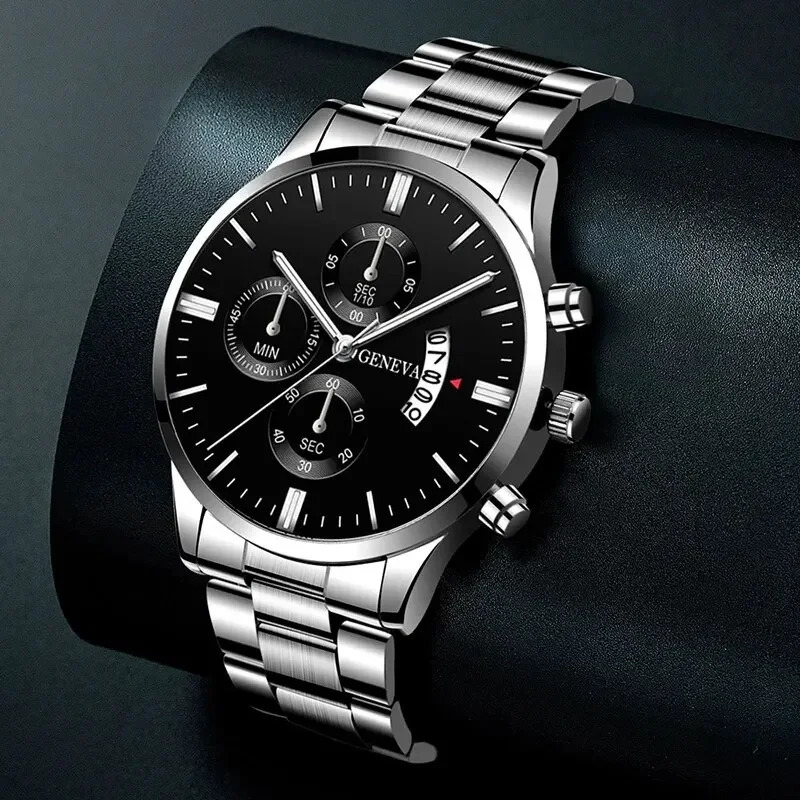 Fashion Men Stainless Steel Watch Calendar Quartz Wrist Watch Business Watches Man Clock Male Bracelet Wristwatch 250819