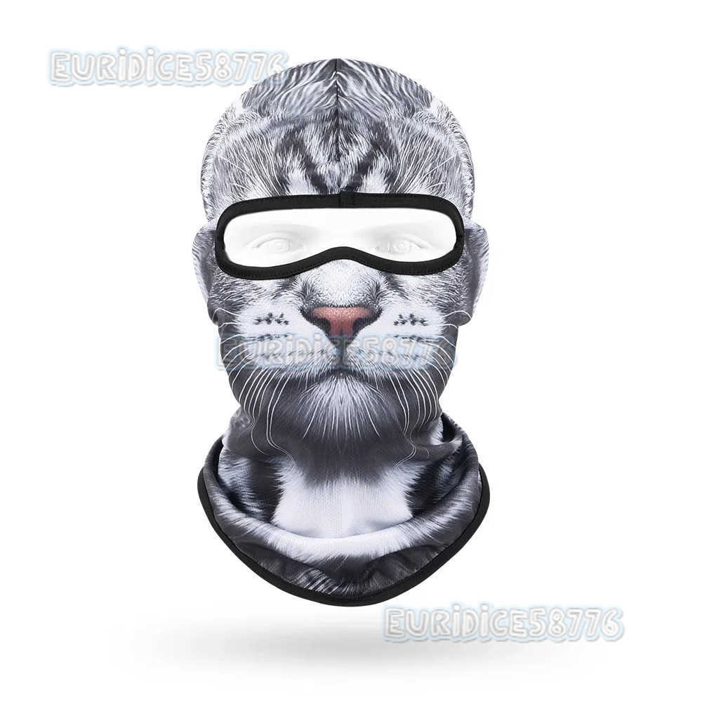 3D Cat Balaclava Multifunctional Scarf Animal Printed Head Cover Motorcycle Full Face Cap Hood Mask Cycling Headgear Hat H250819