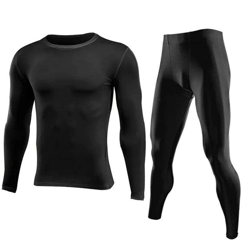 Men Tracksuits GYM Fiess Long Tee + Leggings Tights Men's Sport Running Set Jogging Skiing Basketball Football Clothes Suit B8