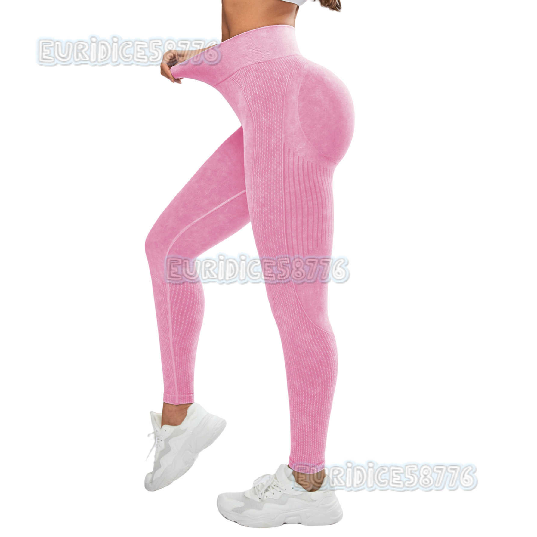 Sand Wash Seamless Yoga Pants High Waist Peach Hip Lift Fitness Pants Women Running Washed Matte Tight Sports Pants H250819