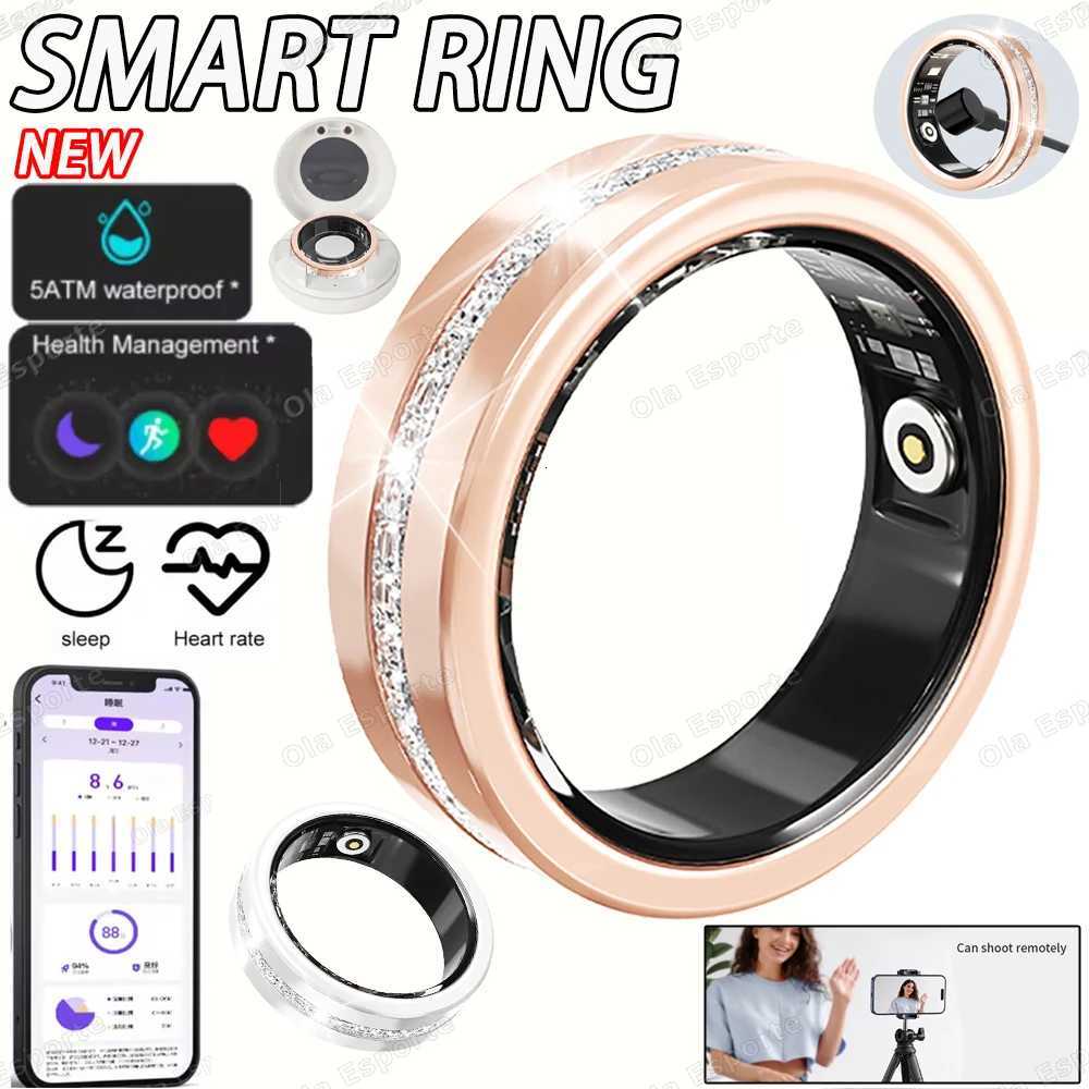 Diamond Fashion Women Smart Ring With Box IP68 Waterproof Lady Ring Heart Rate Health Monitor Sports Pedometer Fitness Rings New W250819