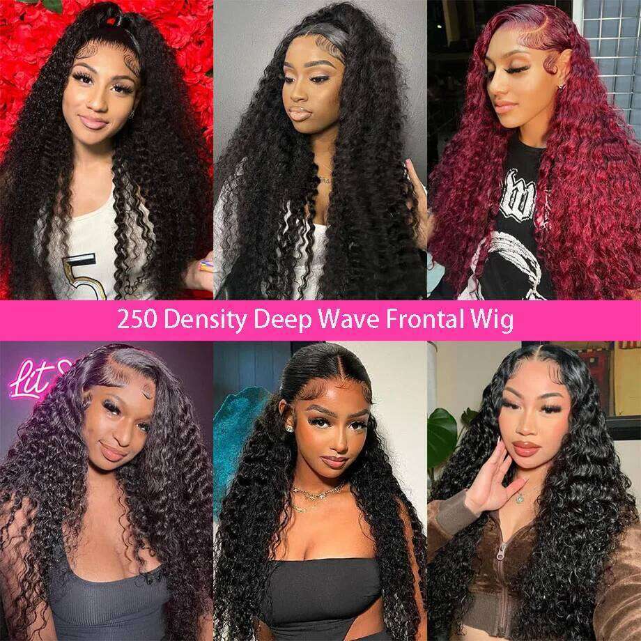 250 Density Curly Front Human Hair Wigs Hd 30 Inches 13X4 Lace Frontal Wig Water Wave Brazilian Pre Plucked For Women