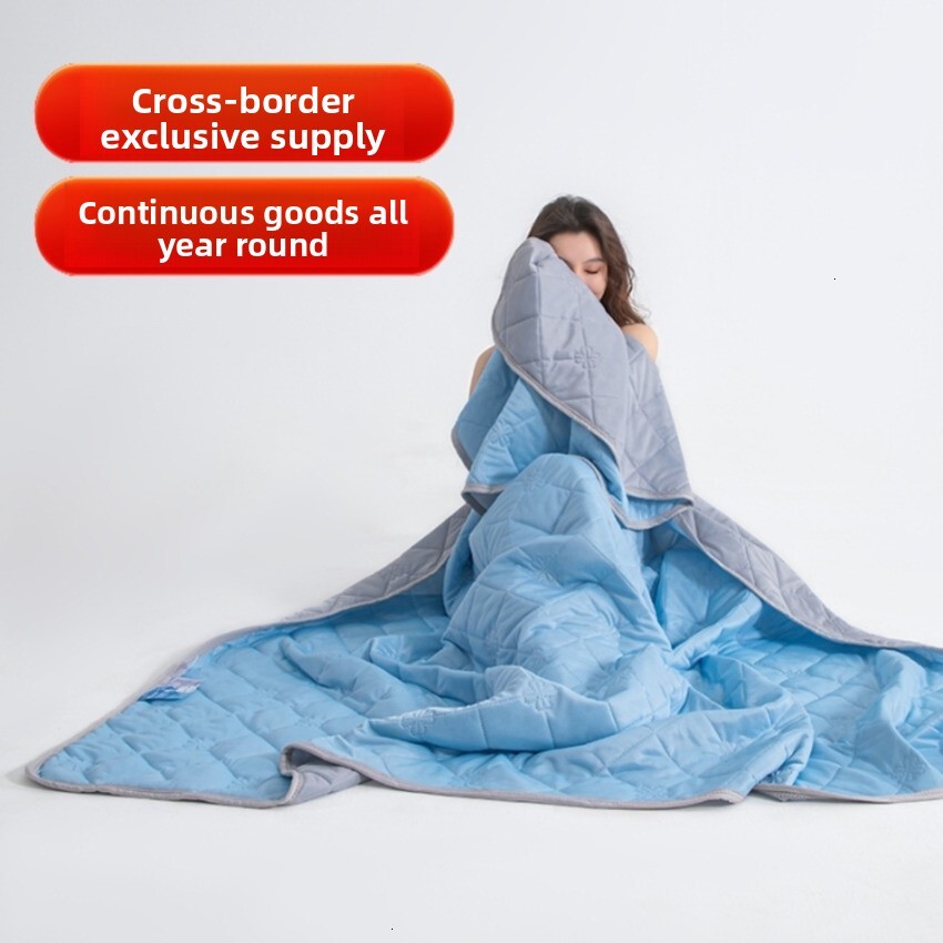 (General) Angel 2024 New Cool Silk Ice Cream Summer Solid Color Printed Air Conditioning Quilt Live Broadcast Year-Round In Stock