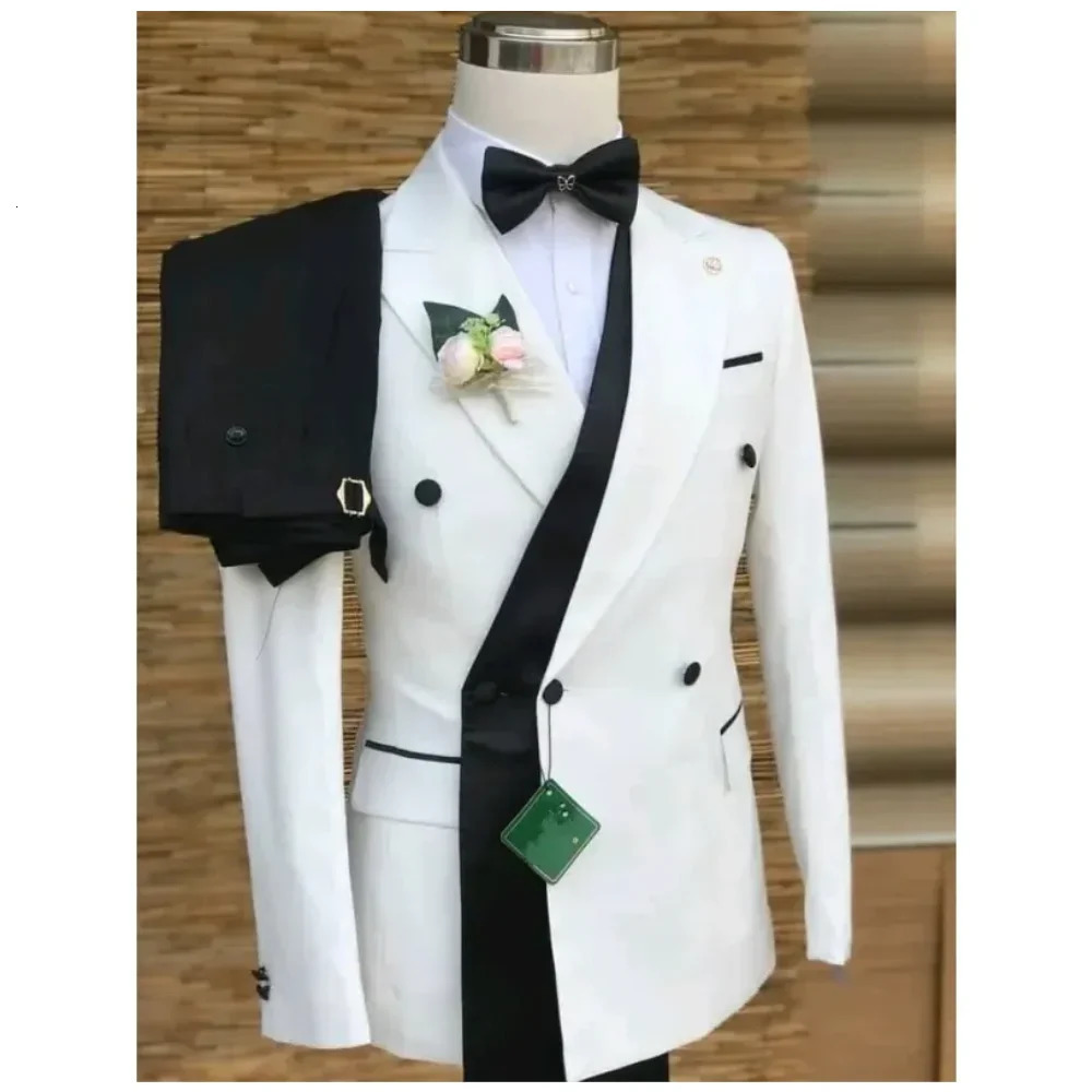 Double Breasted Formal Suits for Men Business Prom Blazer with Pants Wedding Groom Tuxedo Male Custom 2 Pieces Suit Jacket 250819