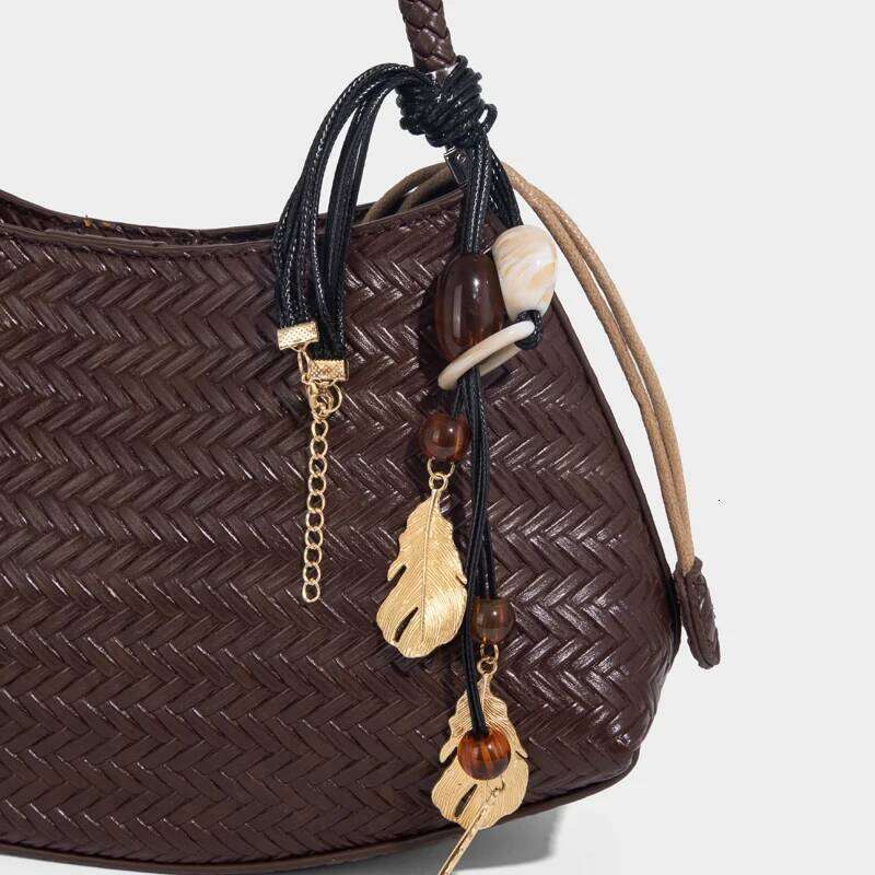 Vintage Small Bags For Women Designer Handbag Purses New In PU Imitation Braided Emed Pattern Underarm Shoulder