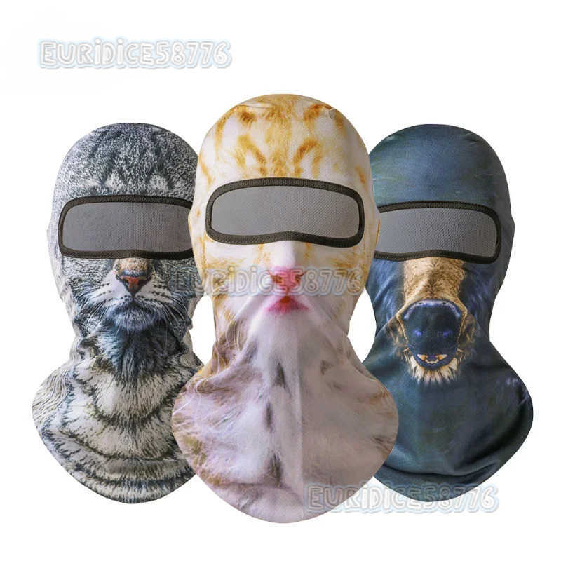 Outdoor Cycling Mask Unisex Summer 3D Animal Portrait Triangle Mask Sports Outdoor Neck Scarf Wind Sand Dustproof Helmet Lining H250819