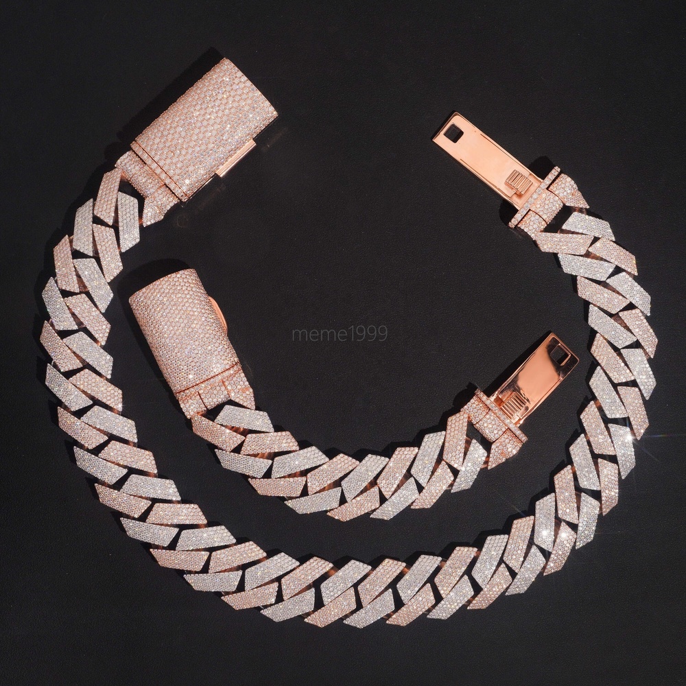 Pass Diamond Tester 28mm VVS Moissanite Diamond Cuban Bracelet Luxury 925 Sterling Silver VVS Mossanite Fashion Bracelet for Men