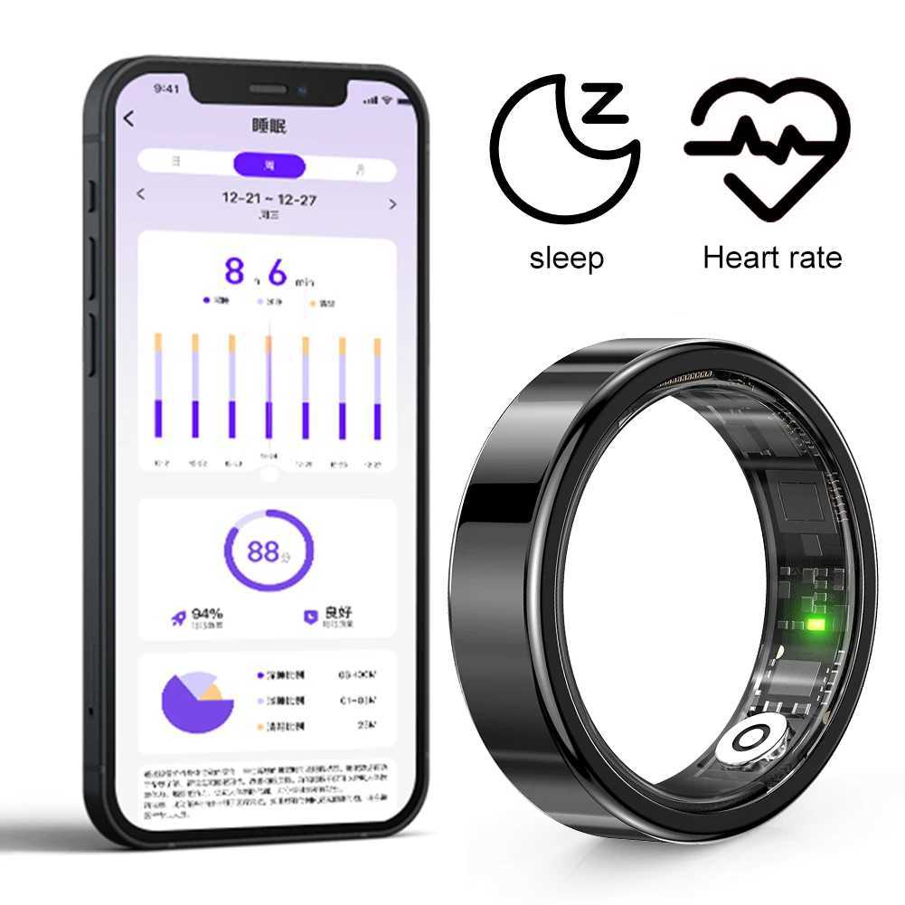 Fashion SR09 Smart Ring Health Tracker Bluetooth-Compatible 5.1 Health Ring Sport Fitness Sleep Monitor for Android IOS W250819