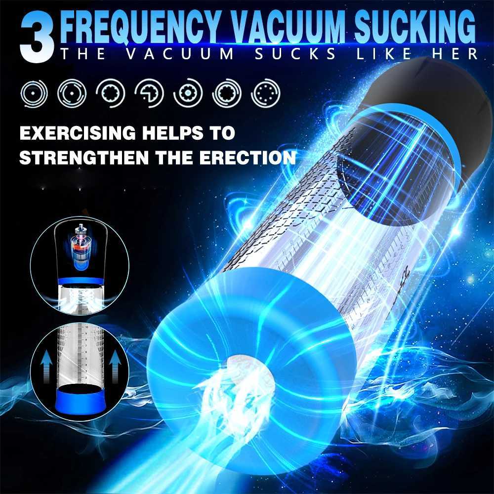Hannibal LCD Electric Penis Pump Penis Enlargement Extender Pump Penis Trainer Male Masturbators Cup Dick Pump Sex Toys for Men XJ250819