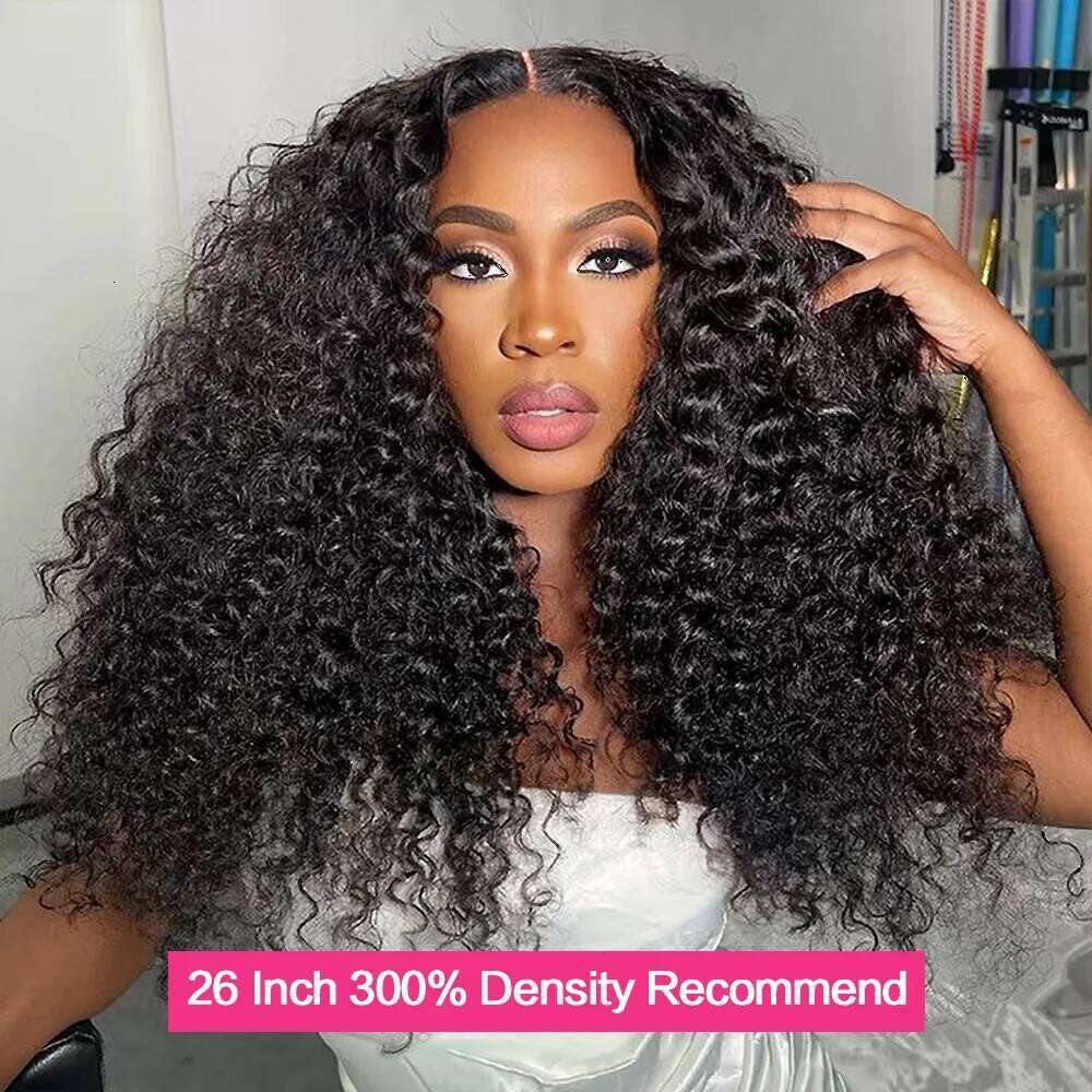 Curly Glueless Deep Front Human Hair Wigs Water Wave 13X6 Frontal Wear Go 4X4 HD Lace Closure Wig