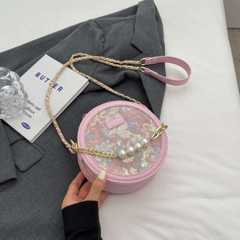 Bags Trendy Women's Bags 2025 Fashion Niche Design Shoulder Summer Versatile Chain Crossbody Small Designer Round Bag