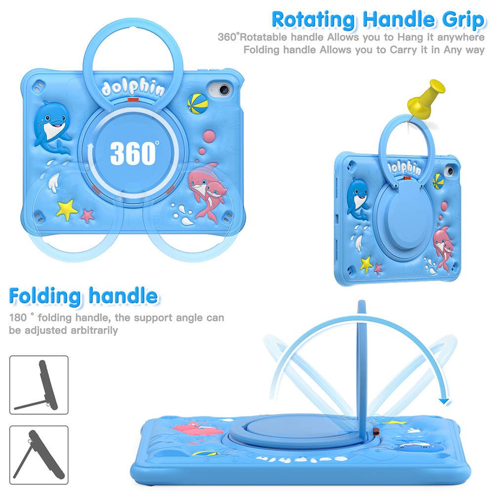 For iPad Tablet Case A16 11th Case 11"/10.9" 10th Gen soft silicone Durable and drop resistant 3D cute cartoon dog ,bear,dolphin,duck,dragon