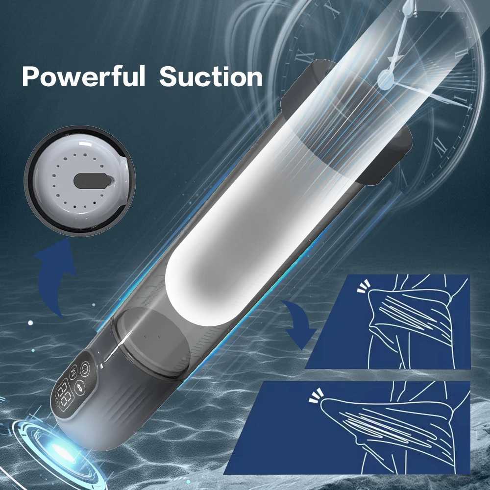Mens Waterproof Digital Penis Trainer - 5 Frequency Modes Vacuum Physical Assistance Enlarger XJ250819