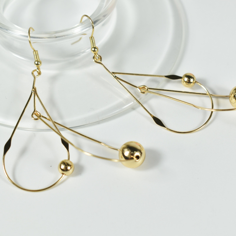 Retro Water Drop-Shaped Earrings with Cross Geometric Layered Design