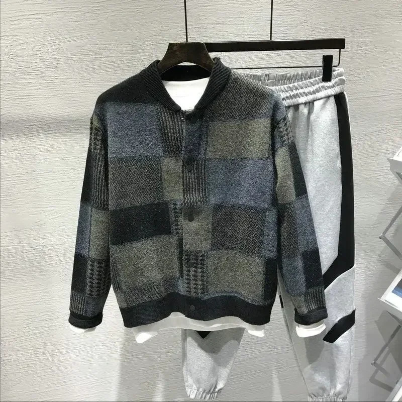 Grunge Autumnr and Winter Knit Cardigan Man High Quality Sweater for Men Clothing Deals Korean Style Open Y2k Coats 250819
