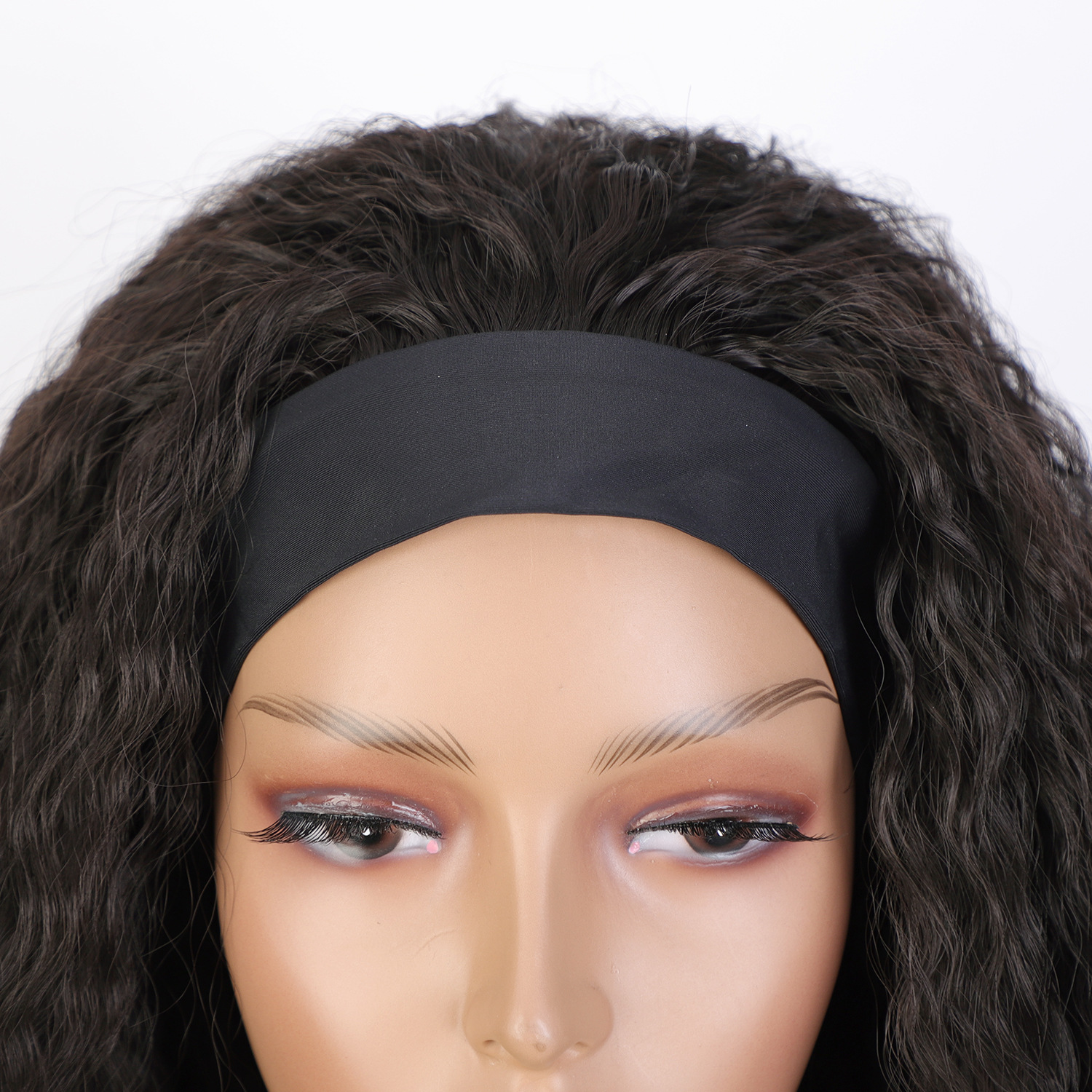 Brazilian Style Deep Wavy Synthetic Wig | Length: 24 Inches|HD Lace Construction w/Pre-Pluck Feature & Luxurious Jet Black Finish Suitable For Every C