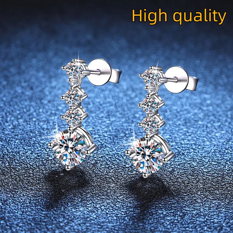 Moissanite earrings zircon earrings lab grown diamonds designer style womens earrings wedding earrings design styles diamond earrings 925 sterling sil