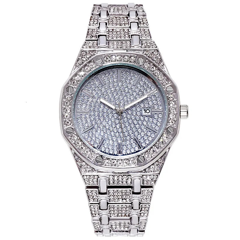 Unisex Full Sky Star Watch Four-Color Alloy Screw-Embedded Diamond Fashion Calendar Timepiece 250819