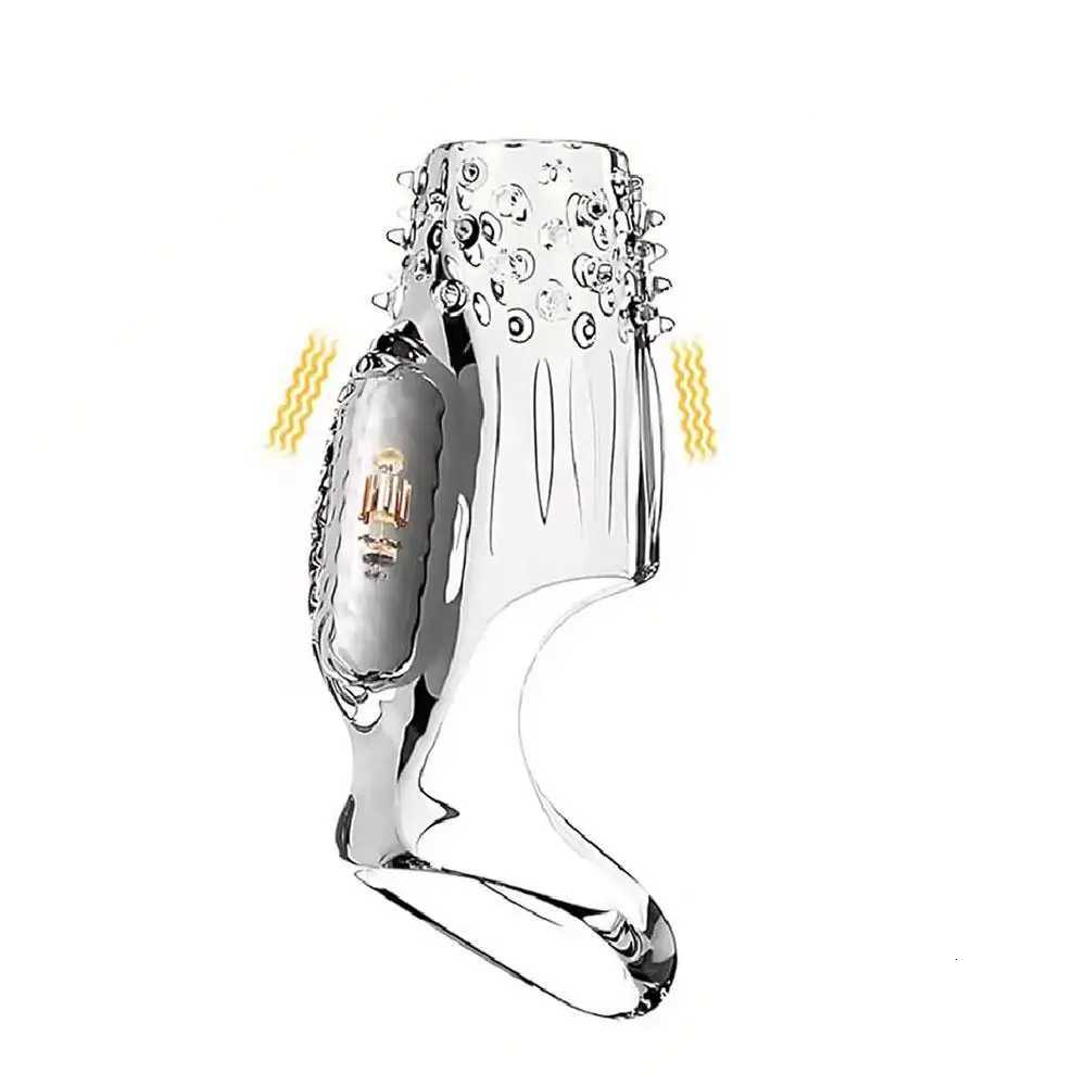 Male Penis Extensions G-Spot Delay Male Enlargement Delay Massager Vibrating Penis Cover Sex Toys For Men XJ250819