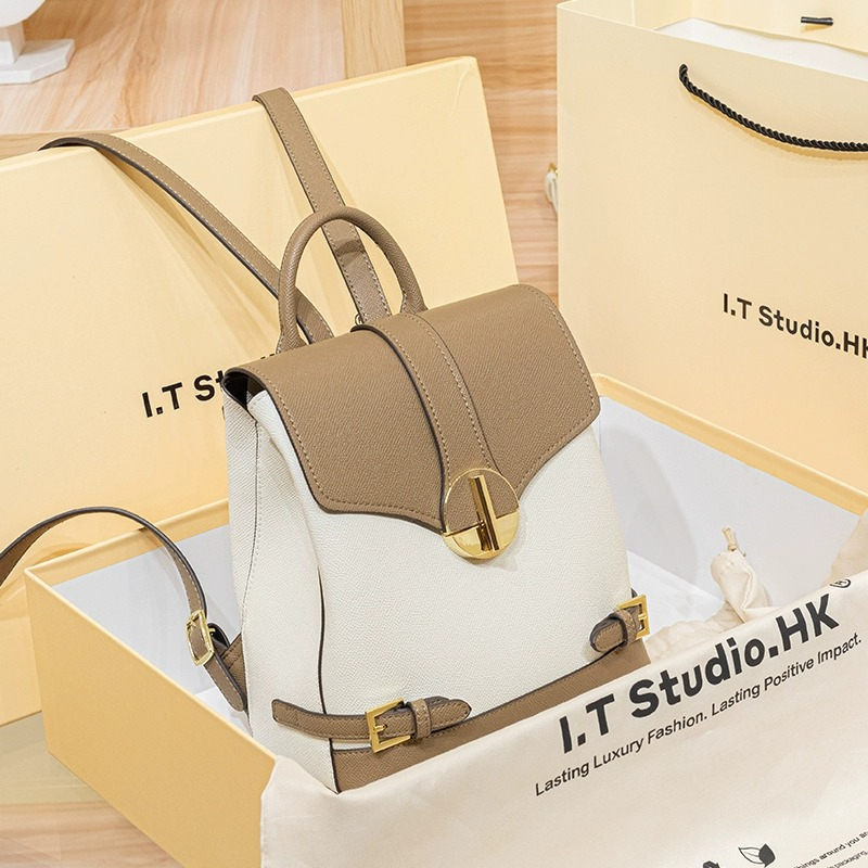 LORDLY KNACK designer bag light luxury genuine leather Backpack bag versatile high-quality vintage fashion casual backpack for woman