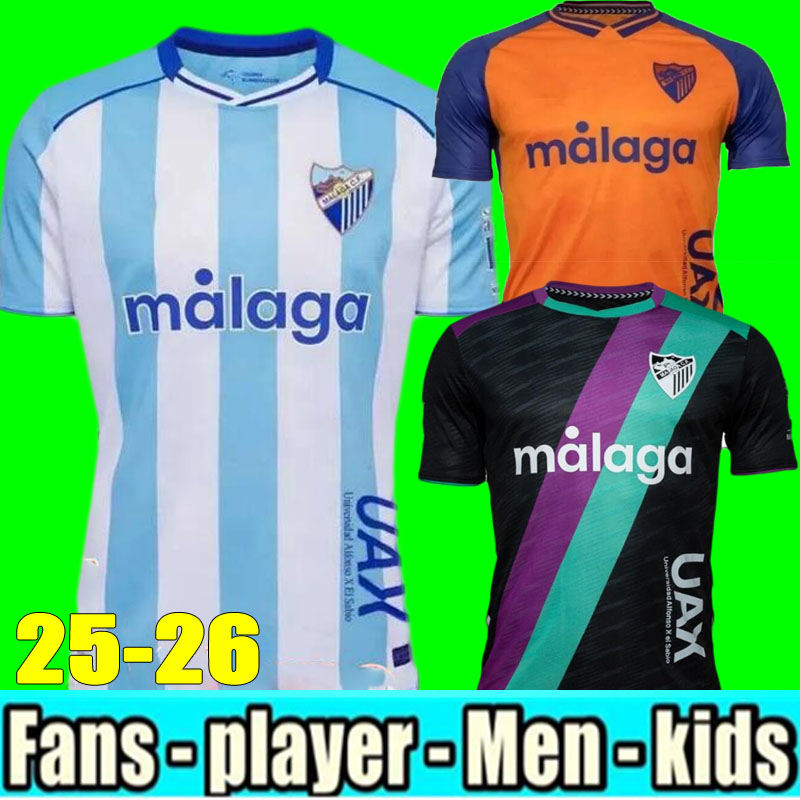 2025 2026 CAMISETA MALAGA CF soccer jersey 120 ANIVERSARIO Kids 25 26 Kit Home Football Shirts Men BUSTINZA M. JUANDE RAMON FEBAS ALEX GALLAR SOL MUNOZ
