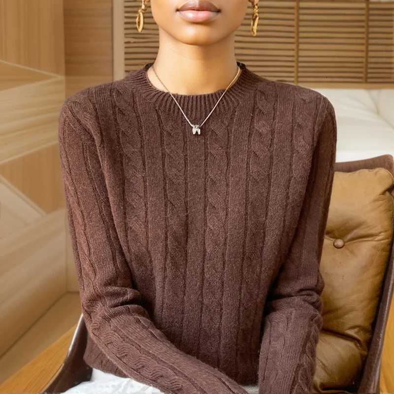 Autumn and Winter New Fashion 100% Pure Wool Sweater Crew Neck Long Sleeve Pullover Sweater Womens Clothing Korean Pop Top WQ712XJ250819