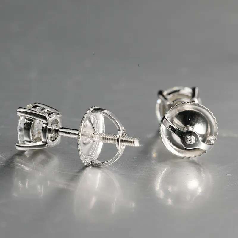 Charm Pass Dia Tester VVS1 Moissanite Designer For Women Sterling Sier Stud Earrings Gold Plated Mens Earring Hip Hop