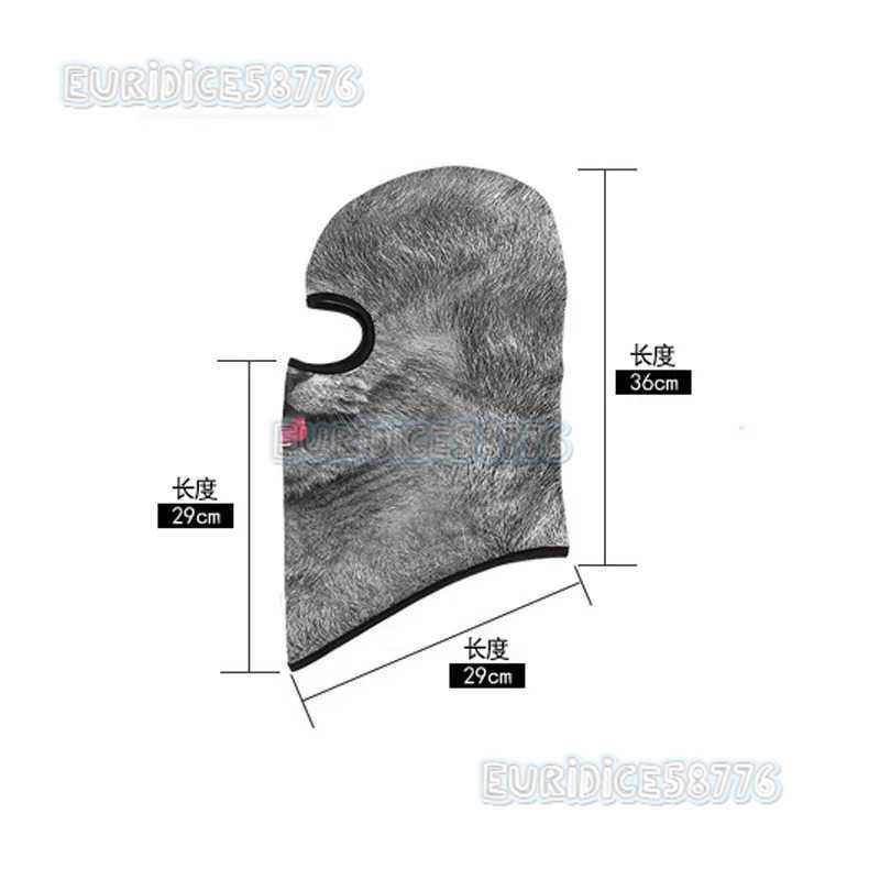 3D Cat Dog Cute Animal Print Balaclava Motorcycle Motocross Biker Head Cover Ski Snowboard Mask Helmet Hood Cap Cycling Headgear H250819