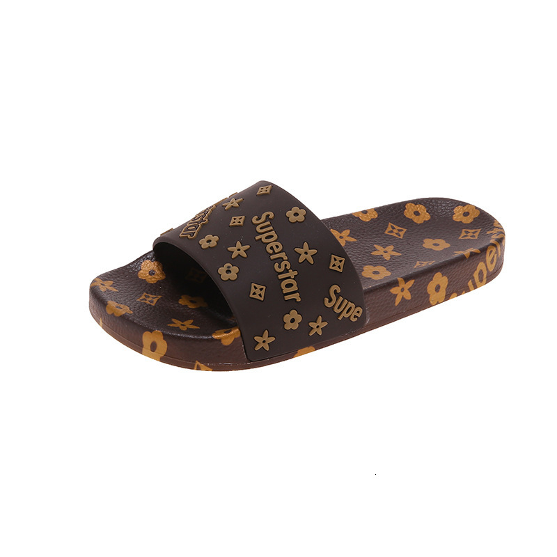 Women's Summer Indoor Bathroom Non-Slip Cute Simple Outdoor Casual One-Word Slippers ddmythur
