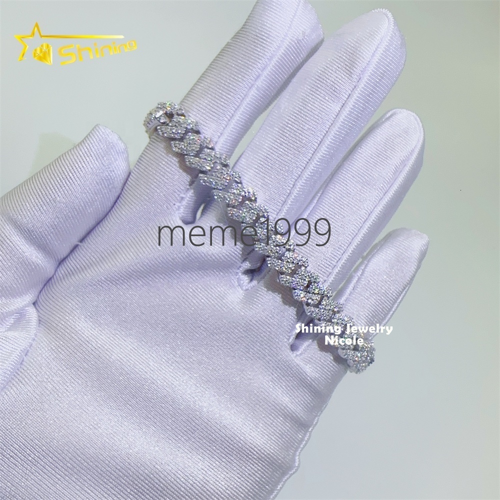 Wholesale Price Best Quality 925 Silver Custom Necklace Jewelry 8mm 10mm Iced Out Moissanite Cuban Link Chain