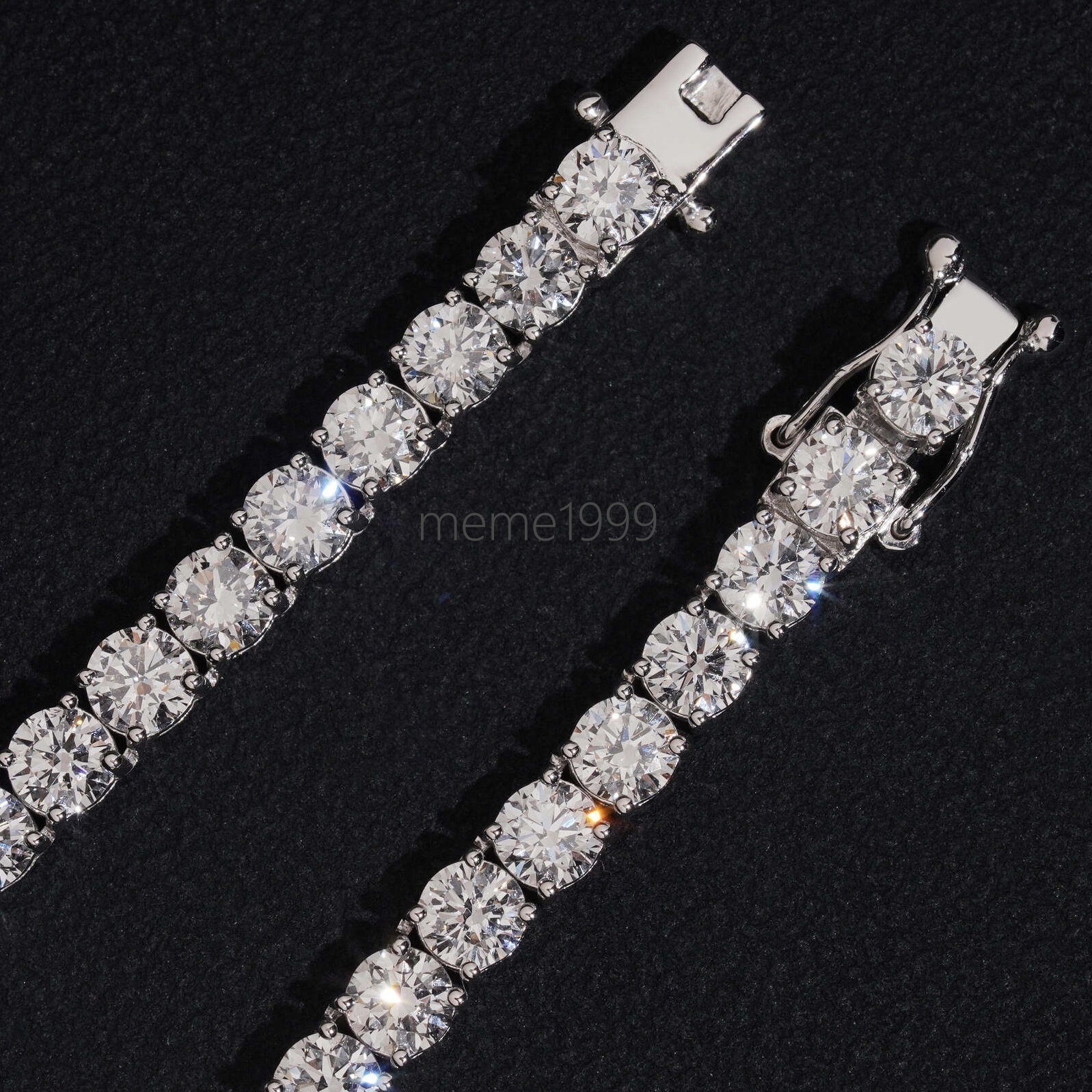 Custom Made Luxury Jewelry 10K White Gold 3.5MM VVS1 Lab Grown Diamond Tennis Chain Necklace