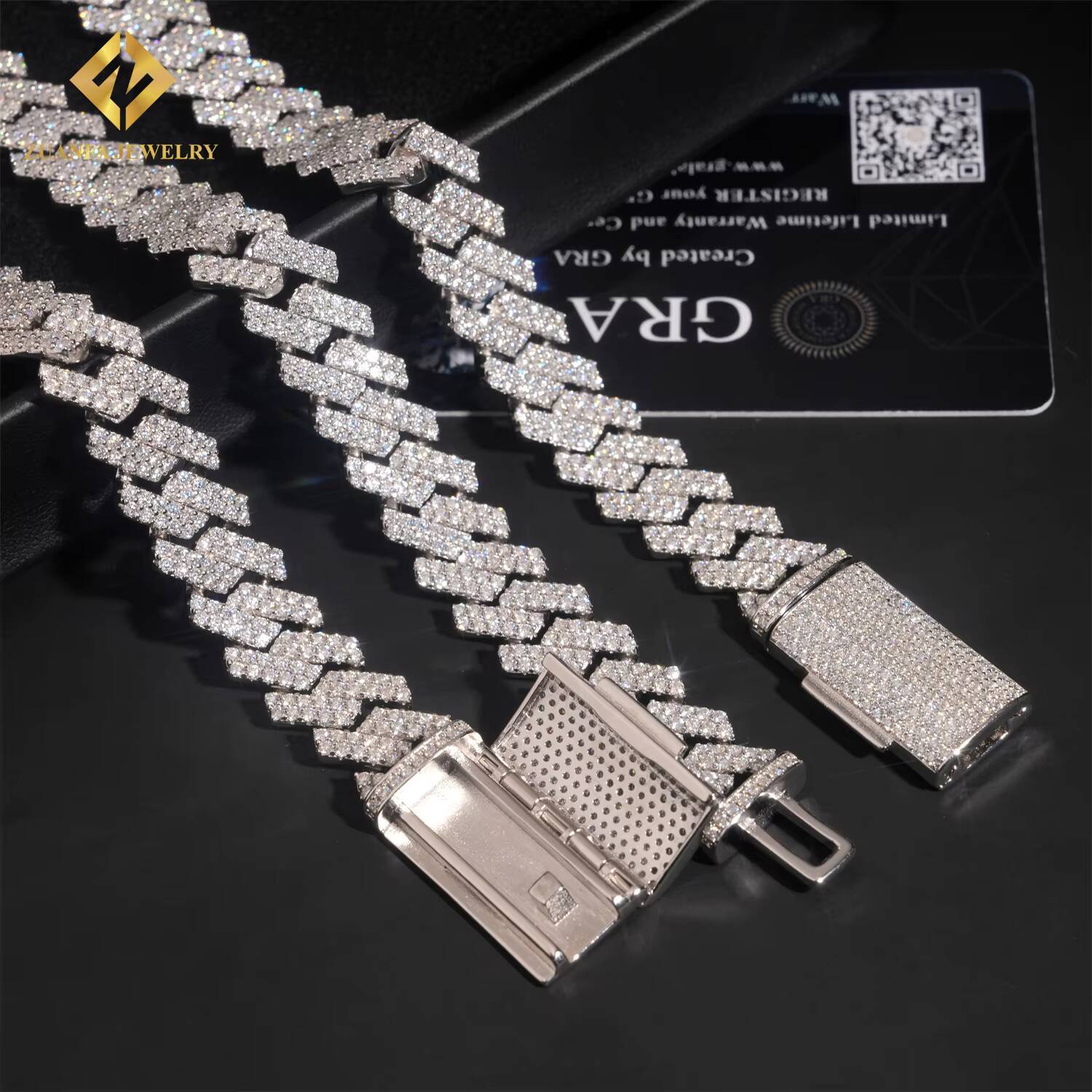 Custom Iced Out 13mm Hip Hop Men Jewelry Necklace Diamond Cuban Link Chain 925 Sterling Silver Moissanite Necklace Bracelet