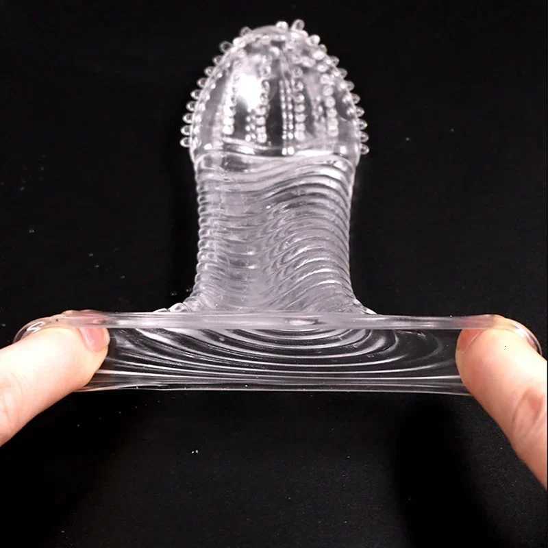 with Spikes Extension Reusable condom Penis Sleeve Male Enlargement Time Delay Spike Clit Crystal condomsXJ250819