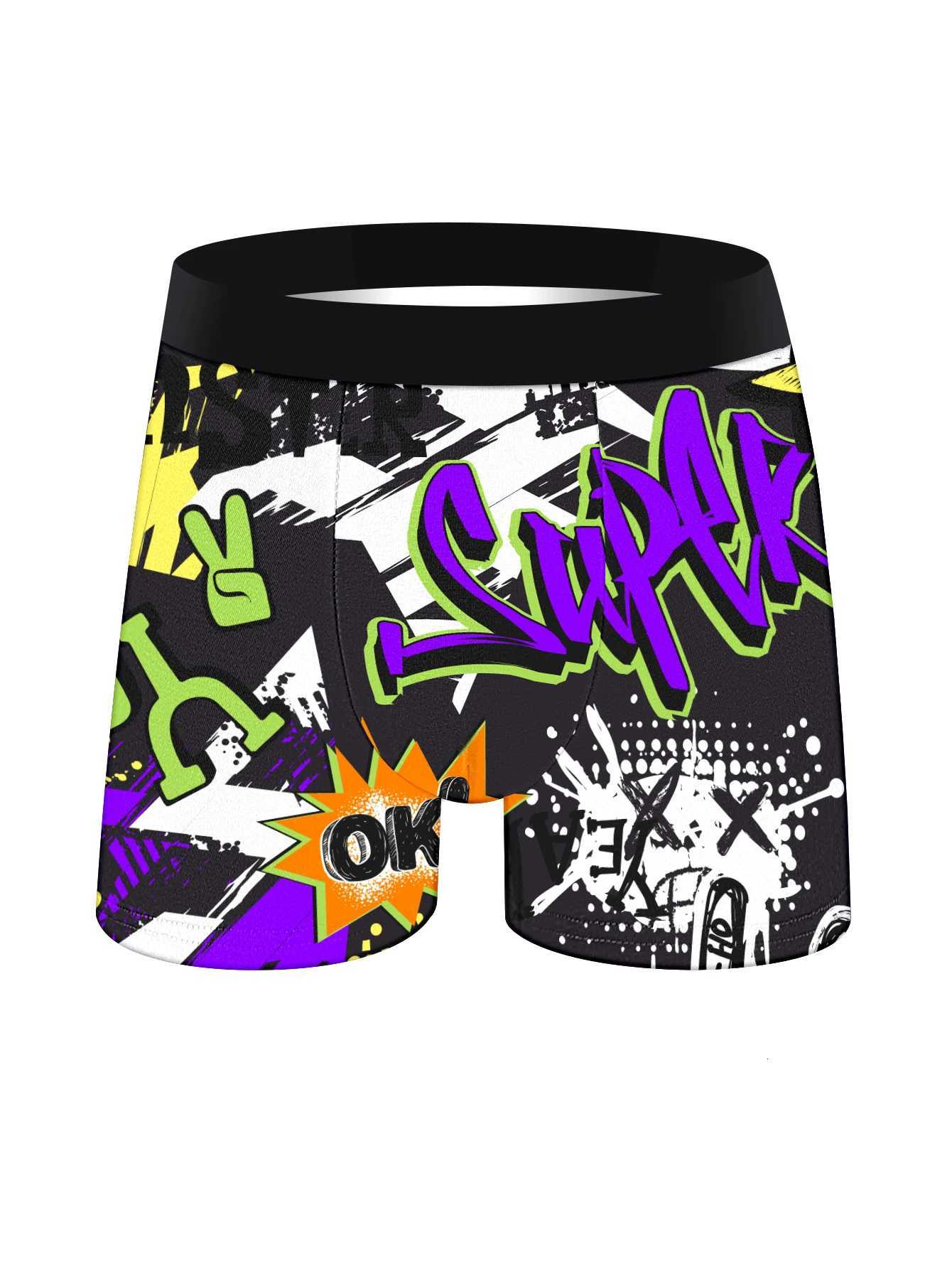 5 Pieces Of Mens Long Boxer Briefs Soft Comfortable Skin-Friendly Mens Underwear Explosive Colorful Personality Mens Pants W250819