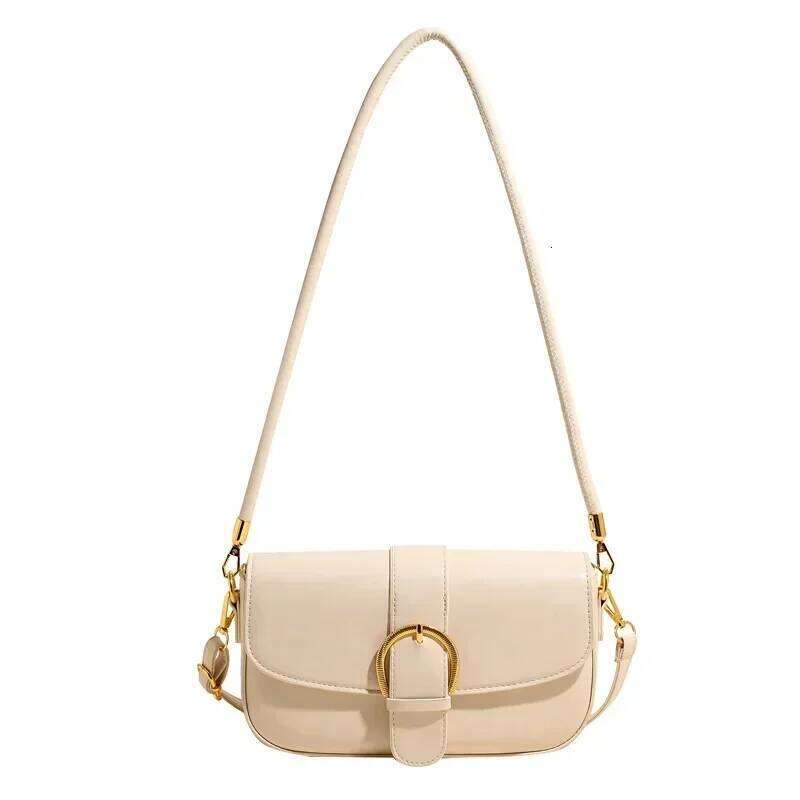 Summer Trendsetter Semi Round Saddle Shoulder Bag Vintage Style With Stylish Belt Buckle Premium Leather Messenger