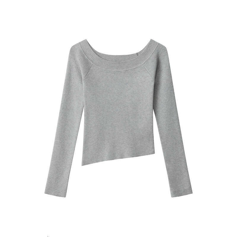 Off-Shoulder Design Knitted Sweater For Women, Autumn And Winter New Slim Fit Long Sleeve Hot Girl B5