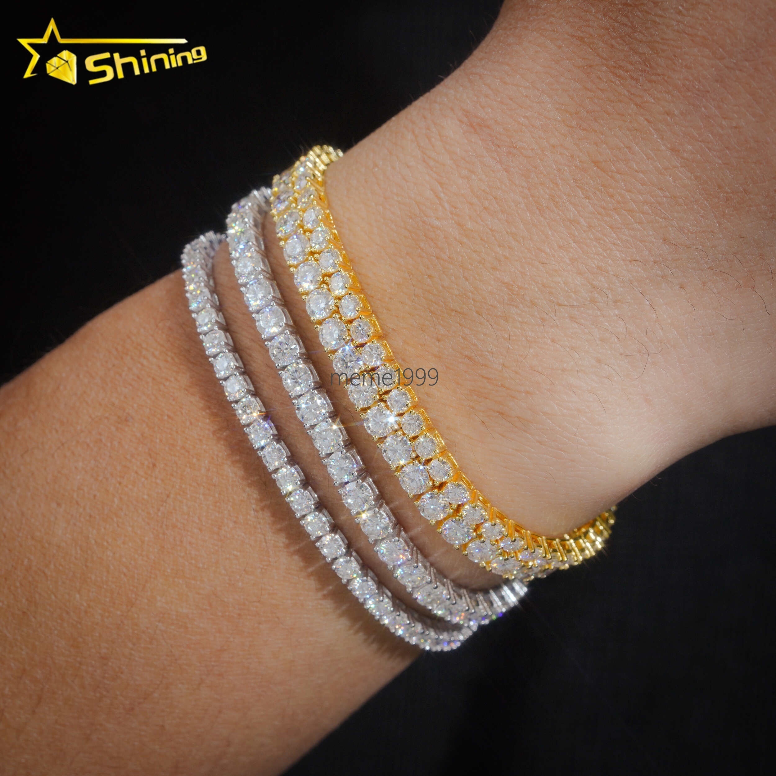 Drop Shipping GRA Certificated Sterling Silver Tennis Bracelet 3mm 4mm Vvs Moissanite Tennis Bracelet Necklace with Free Earring