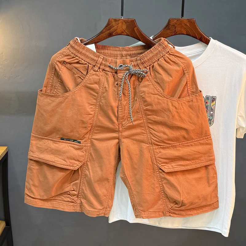 Retro Washed Distressed Workwear Shorts for Men Outdoor Sports Hiking Wear-Resistant Versatile and Elastic Sports Pants W250819