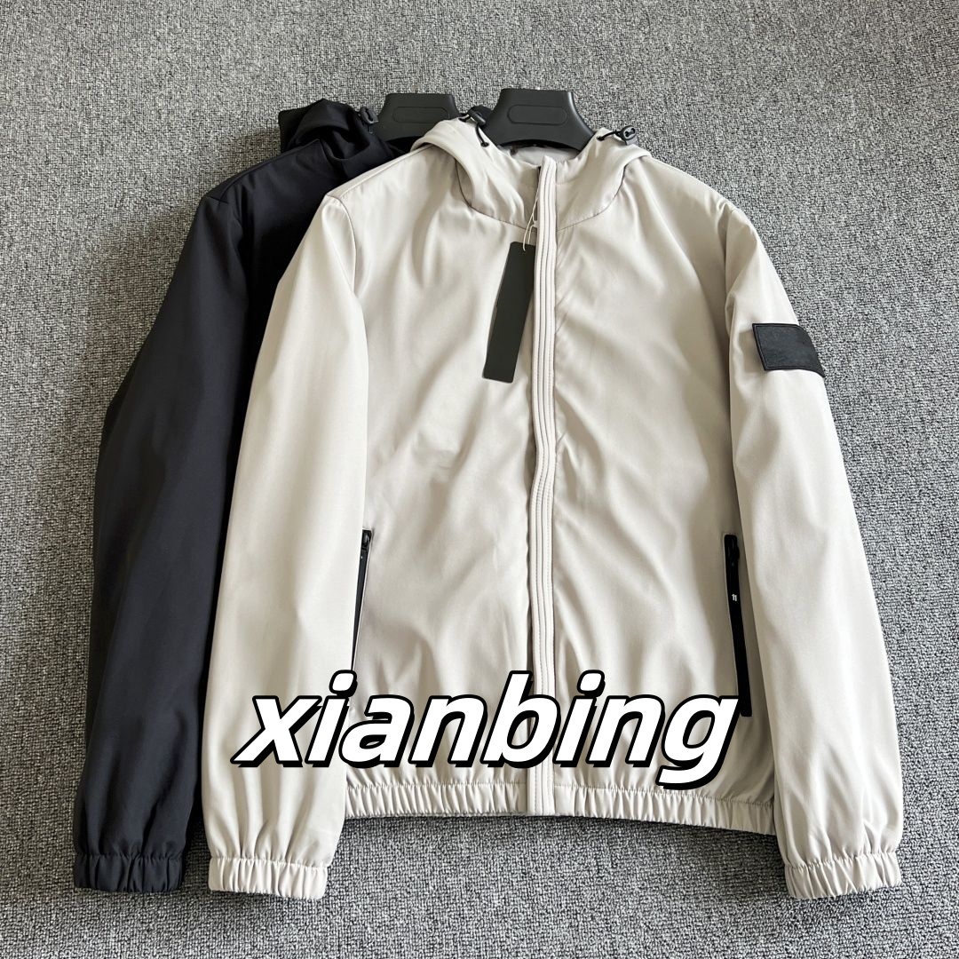 stone Jacket Men'S Spring Autumn Windrunner Jacket Designer Thin Zipper Outdoor Sportswear Casual hooded Coat Spring And Autumn Windbreaker Outdoor